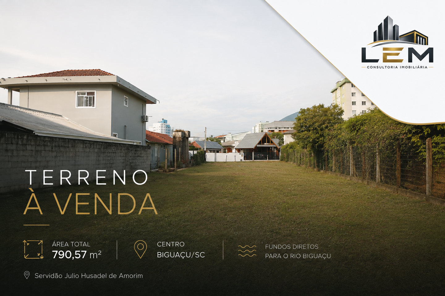Terreno com 790,57 m² no Centro de Biguaçu – SC