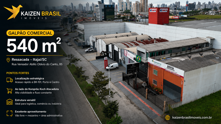 Galpão Comercial de 540 m² na Ressacada em Itajaí